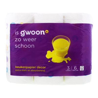 G'woon Keukenpapier 3-laags decor (huismerk)