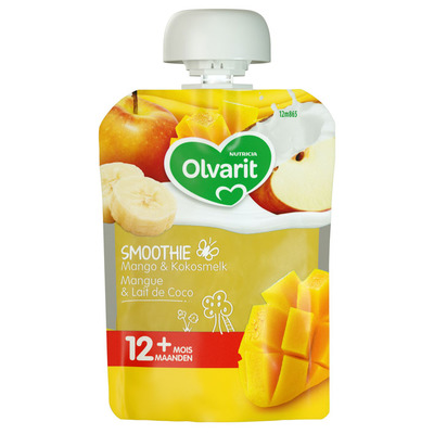 Olvarit Knijpzakje smoothie mango kokos 12+ mnd