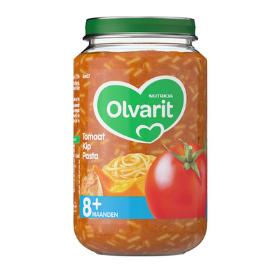 Olvarit Tomaat kip pasta 8+ mnd