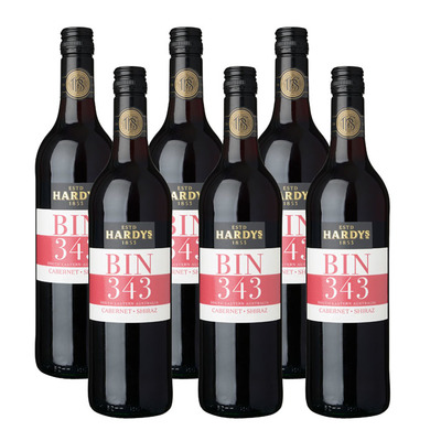 Hardys 6 x Bin 343 Cabernet Shiraz
