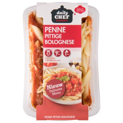 Huismerk Penne pittig bolognese