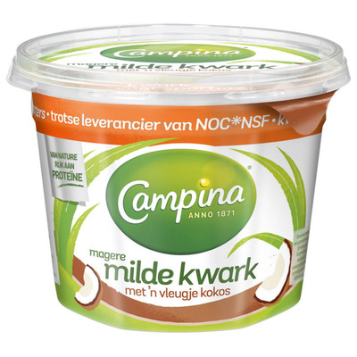 Campina Magere milde kwark kokos
