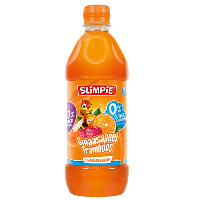 Slimpie Siroop sinaasappel-framboos 0% suiker
