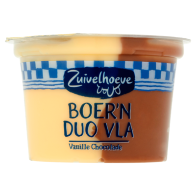 Zuivelhoeve Boer'n vla duo vanille chocola