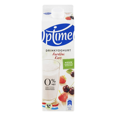 Optimel Drinkyoghurt aardbei-kers 0% vet