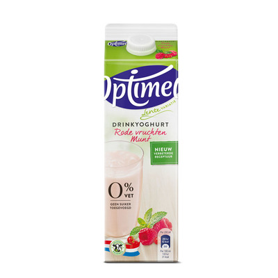 Optimel Drinkyoghurt rode vruchten munt