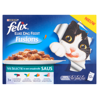 Felix Elke Dag Feest Fusions Vis Selectie in Een Smaakvolle Saus 12 x 100 g