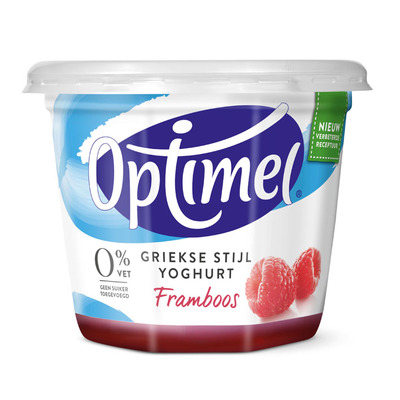Optimel Magere Griekse stijl yoghurt framboos