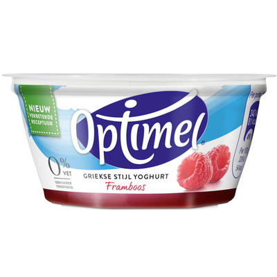 Optimel Magere Griekse stijl yoghurt framboos
