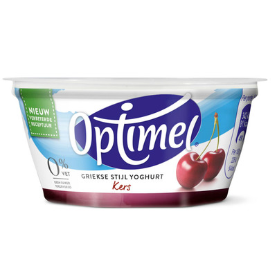 Optimel Magere Griekse stijl yoghurt kers 0% vet