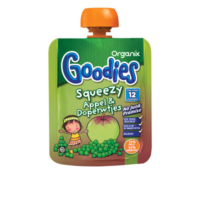 Organix Goodies Squeezy Appel & Aardbei 12+M 90 g