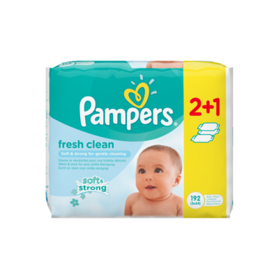 Pampers Fresh Clean Babydoekjes 3 Verpakkingen 192 Doekjes