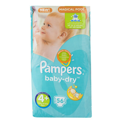 Pampers Baby-dry luiers maat 4+ (maxi+) 9-18 kg