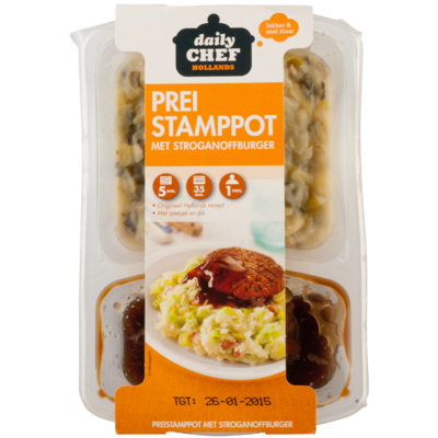 Daily Chef Preistamppot met stroganoffburger