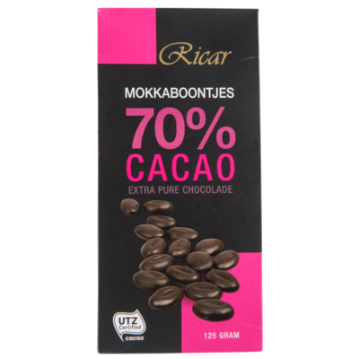Ricar Moccaboontjes 70% cacao