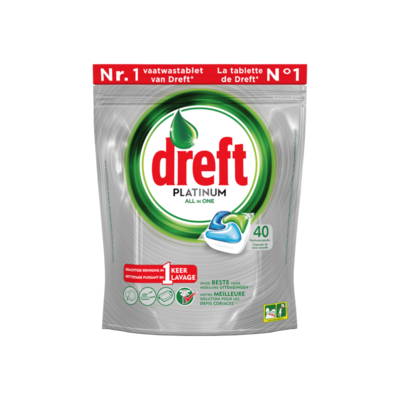 Dreft Platinum Vaatwastabletten Regular 40 Capsules