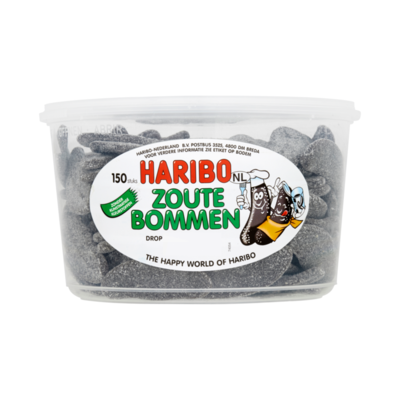 Haribo Zoute Bommen Drop 150 Stuks