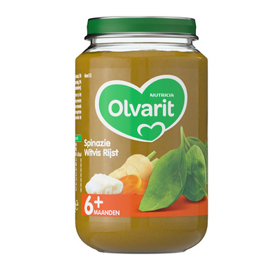 Olvarit Spinazie witvis rijst 6+ mnd