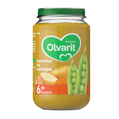 Olvarit Doperwten kip aardappel 6+ mnd