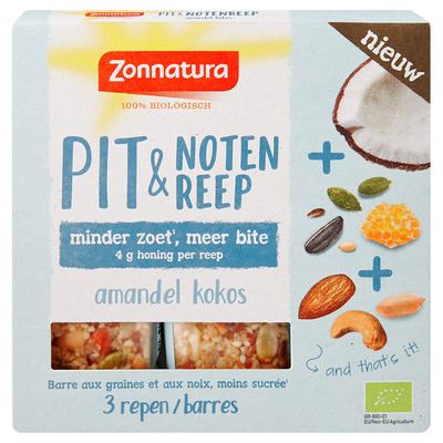 Zonnatura Noten amandel-kokos reep bio
