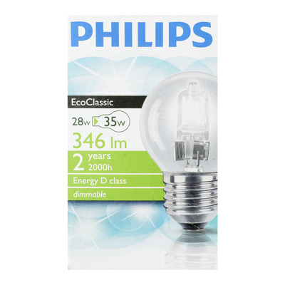 Philips Ecolamp helder kogel 28W grote fitting