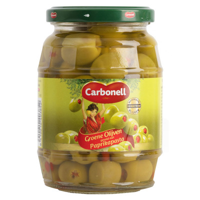 Carbonell Groene olijven gevuld met paprikapasta