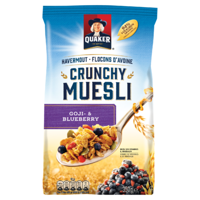 Quaker Havermout Crunchy Muesli Granen Goji- & Blueberry 350g