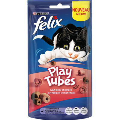 Felix Playtubes met kalkoen- en hamsmaak