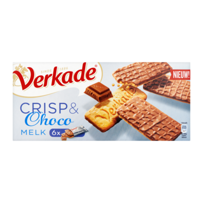 Verkade Crisp & Choco Melk 6 x 2 Stuks
