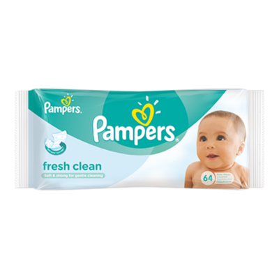 Pampers Fresh Clean Babydoekjes Single Verpakking 64 Doekjes