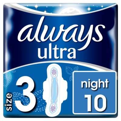 Always Ultra Night (3) maandverband vleugels 10 stuks