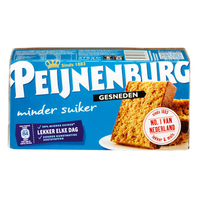 Peijnenburg Ontbijtkoek minder suiker gesneden