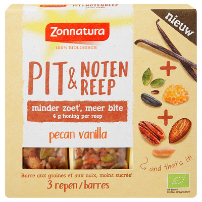 Zonnatura Pit & noten reep pecan vanilla