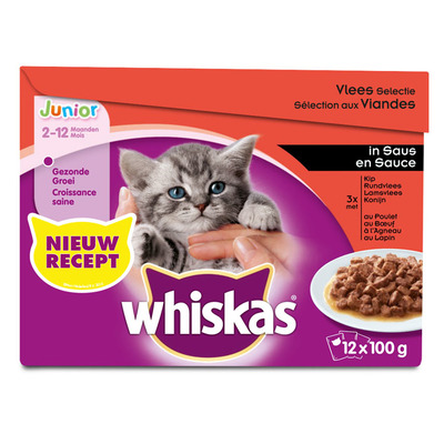 Whiskas Junior vlees selectie in saus