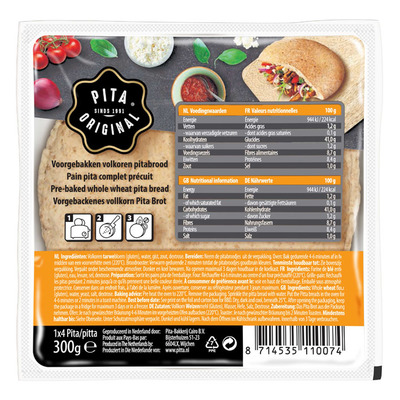 Pita Original Voorgebakken volkoren pitabrood