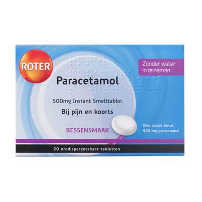 Roter Paracetamol 500 mg smelttabletten