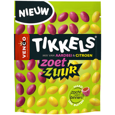 Venco Tikkels mix aardbei-citroen zoet zuur