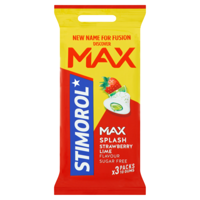 Stimorol Max Splash Strawberry Lime Flavour Sugar Free 3 x 22 g