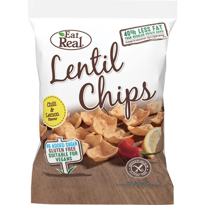 Eat Real Lentil chips chili & lemon