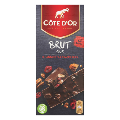 Côte d'Or Brut puur pecan en cranberries