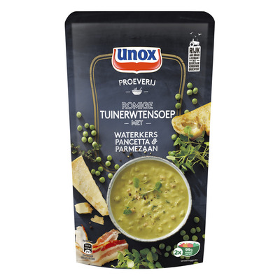 Unox Proeverij romige tuinerwtensoep