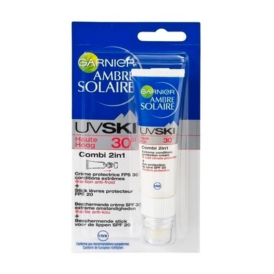Garnier Ambre Solaire UV Ski Combi 2in1 SPF30 Beschermende Crème en Lipbalm