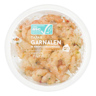 Huismerk Garnalen in knoflookmarinade