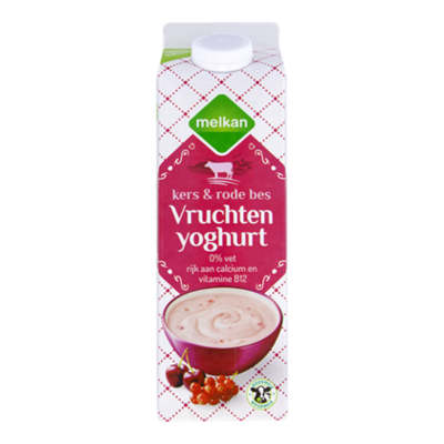 Huismerk Magere vruchtenyoghurt kers-rode bes