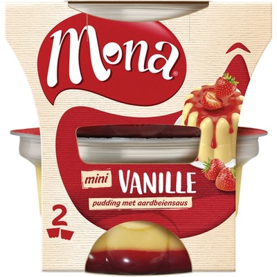 Mona Vanillepudding Aardbeiensaus