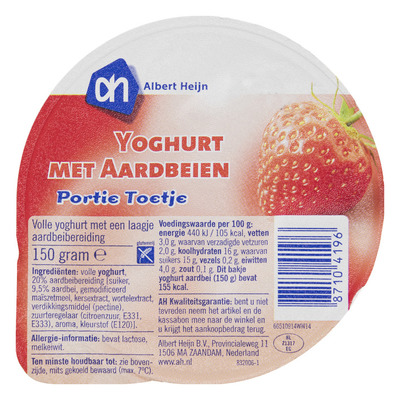 AH Portie yoghurt aardbeien