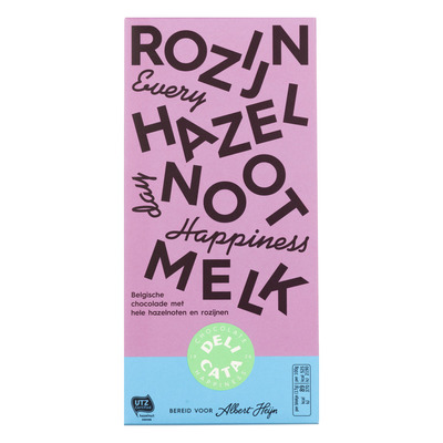 Huismerk Reep rozijn - hazelnoot - melk