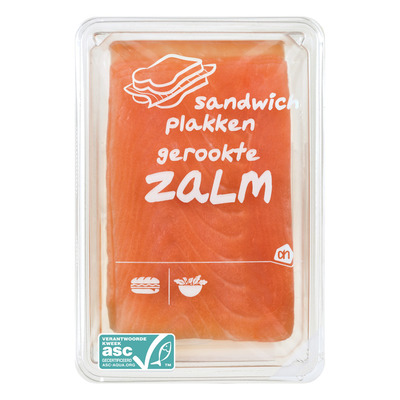 Huismerk Sandwich zalmplakken gerookt