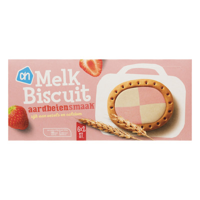 Huismerk Melkbiscuit aardbei-melk