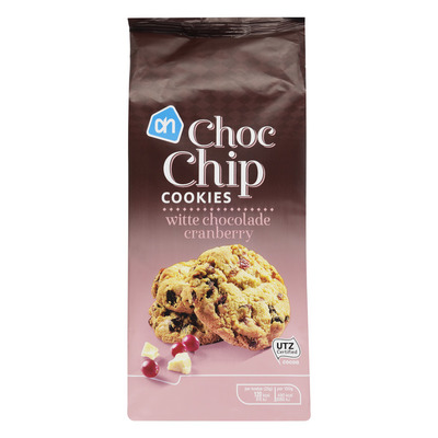 Huismerk Choc chip cookies wit-cranberry